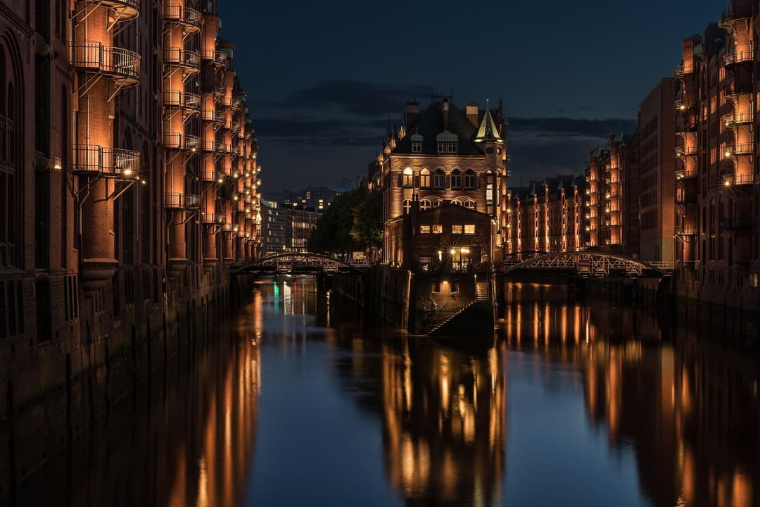 Speicherstadt bei Nacht
